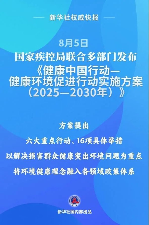 金财配资 国家疾控局联合多部门发布健康环境促进行动实施方案